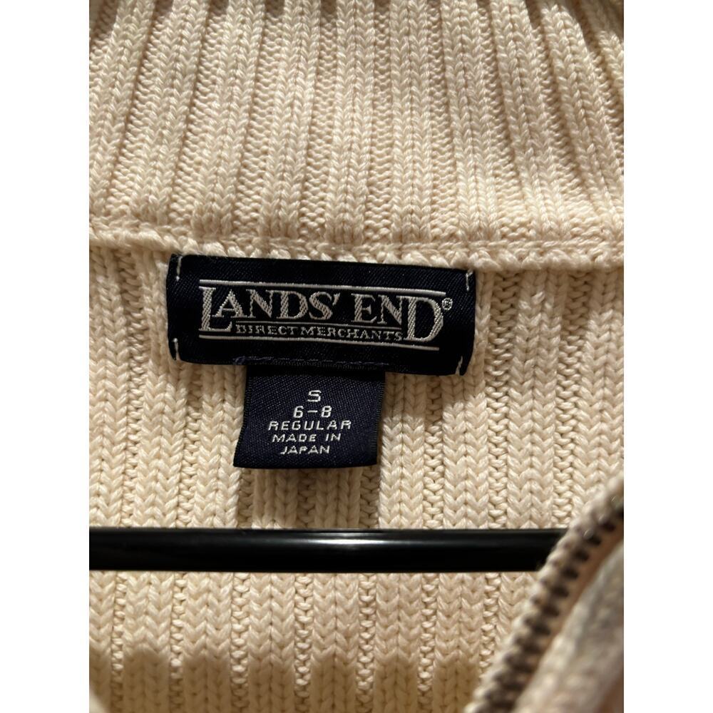 LL BEAN CABLEKNIT ZIPPED SWEATER SIZE SMALL - Picture 3 of 3